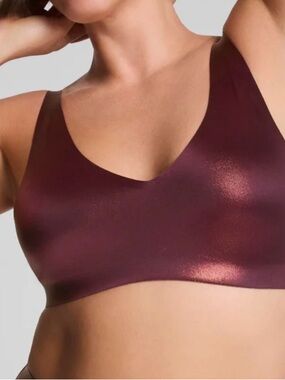 SPANX Shimmer Wireless Bralette in Deep Burgundy